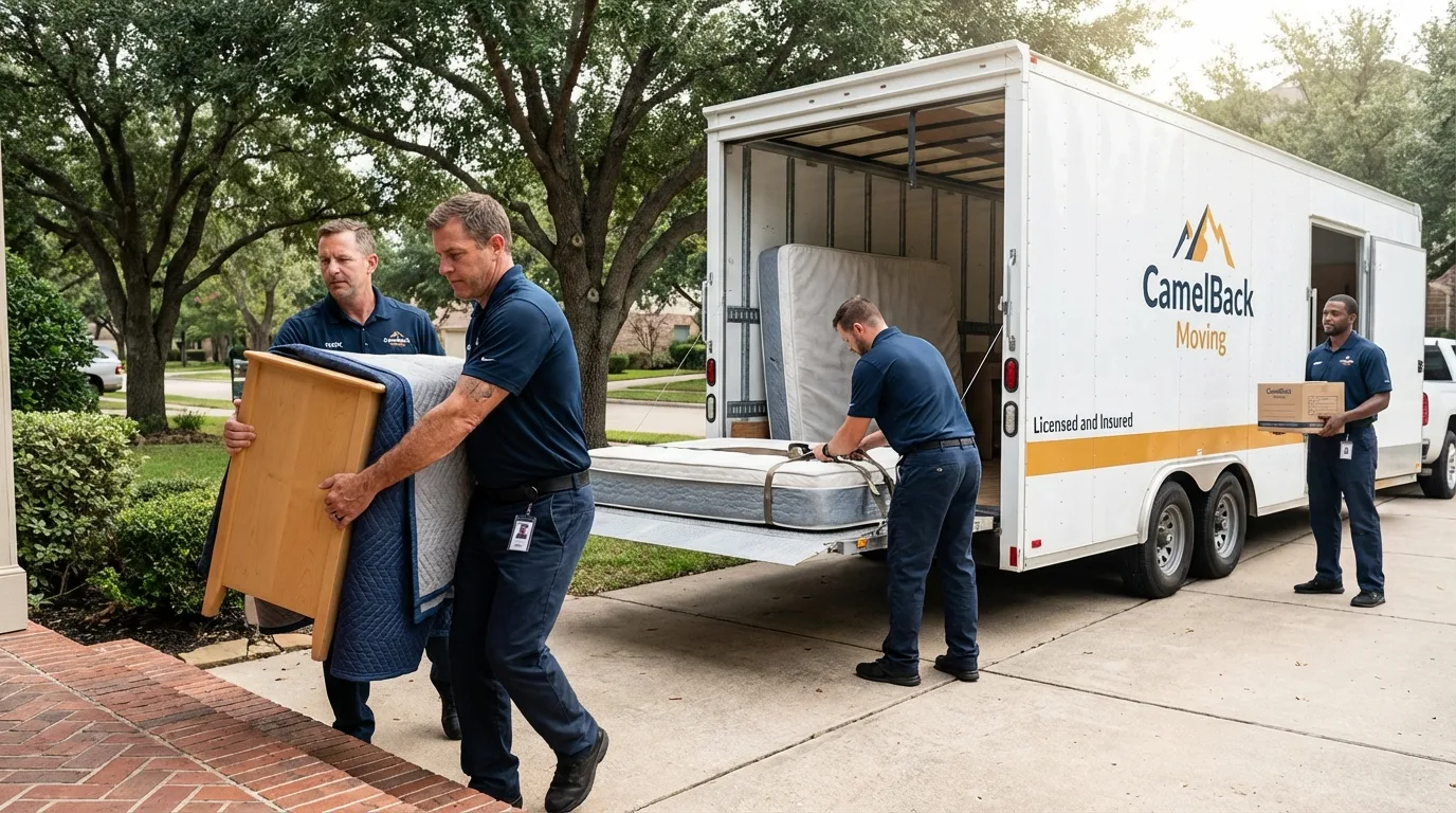 Crew loading residential truck for cross-state move from Brookhaven, MS